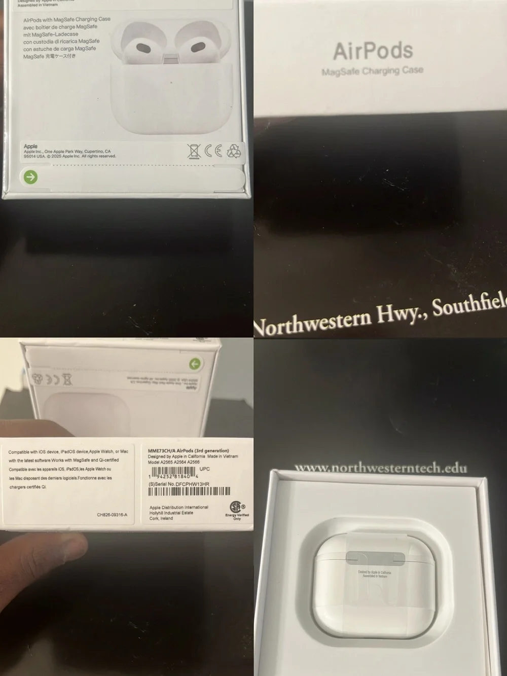 Apple AirPods Gen 3 Wireless Earbuds in White with Charging Case